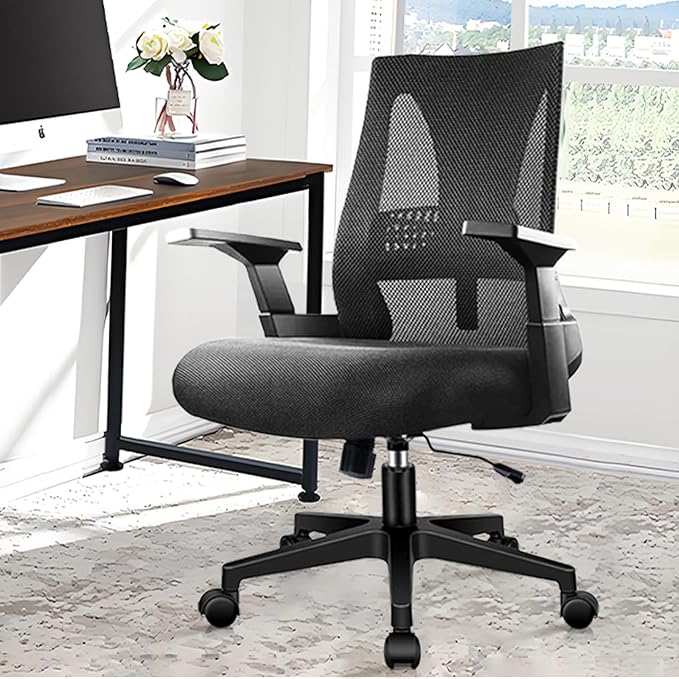CLATINA 500lbs Big and Tall Office Chair Heavy Duty Mesh Ergonomic Computer Chairs with Adjustable Lumbar Support and Wide Comfy Seat for Home Office Conference Heavy People, Black