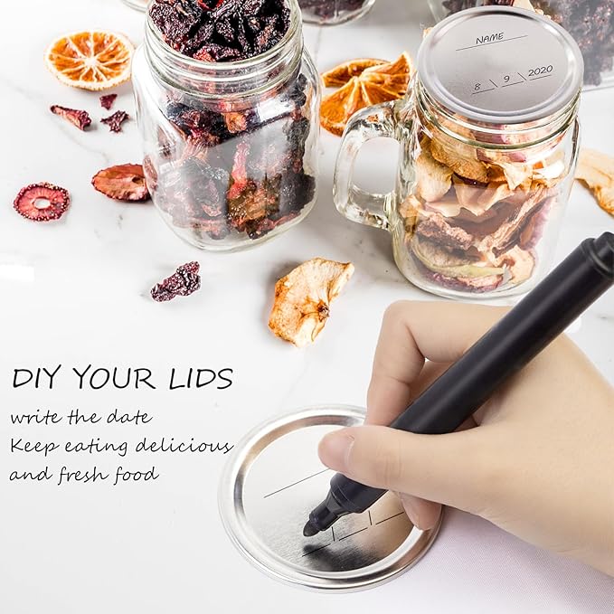 100 PCS Canning Lids Wide Mouth,3.42in Mouth Mason Jar Lids,Ball Jar with Lids with Leak proof Airtight Seal Rust Proof Split,Wide Mouth Mason Jars Food Grade,Canning Food