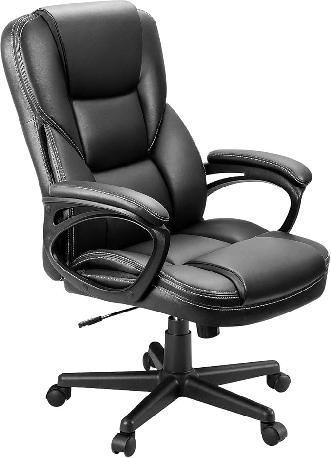 Furmax Office Executive Chair High Back Adjustable Managerial Home Desk Chair, Swivel Computer PU Leather Chair with Lumba...
