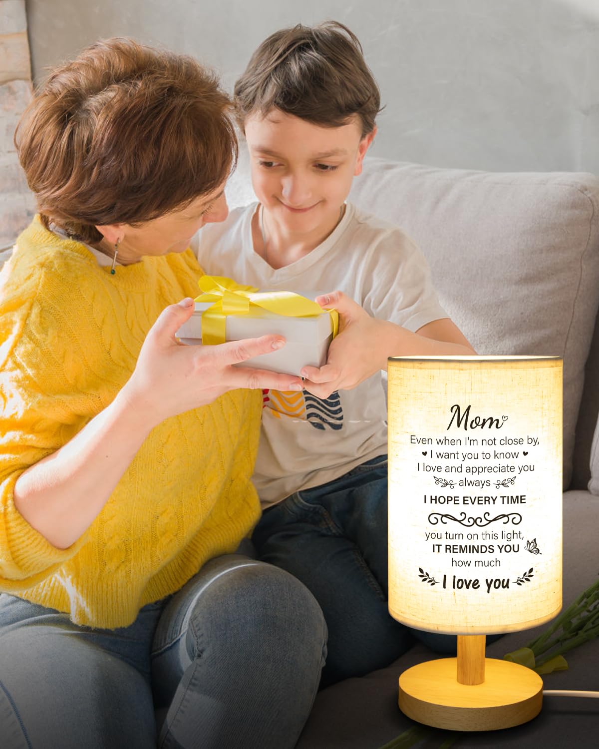 SOUHONEY Mom Birthday Gifts from Daughter Son, Christmas Mom Gifts from Daughter Son, Unique Mothers Day Valentine Gifts for Mother, Beautiful Mother Lamp Gifts for Home Decoration