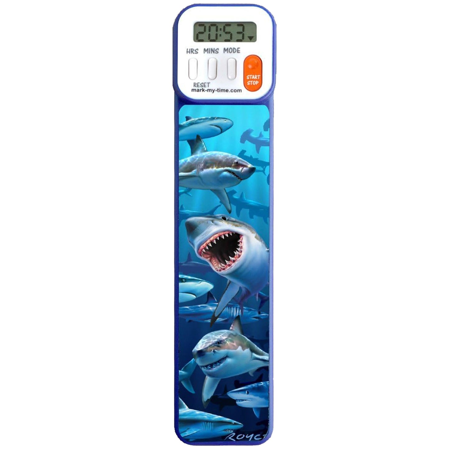 Mark-My-Time - Digital Bookmark - Mark My Time Reading Timer and Bookmark for Kids, Cool Bookmarks and Reading Incentives, Christmas Gift & Stocking Stuffer for Book Lovers - 3D Shark