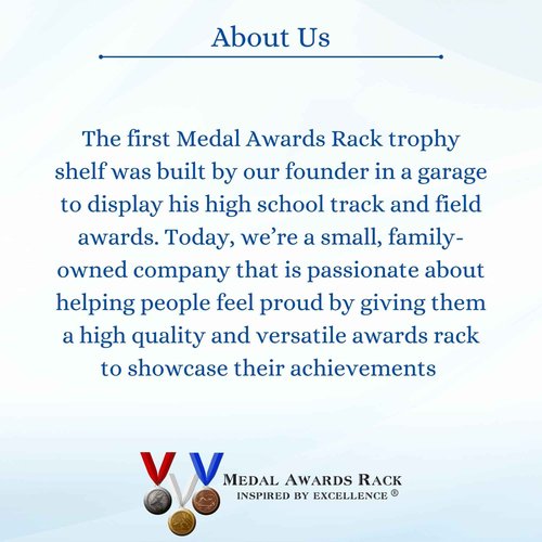 MedalAwardsRack 3ft- Ultimate Medal Hanger Display and Trophy Shelf - Multi-Sport Trophy and Medal Holder for Medal Display, Plaques, Pictures, Trophies and more. Solid Wood - Large 36" - Grey