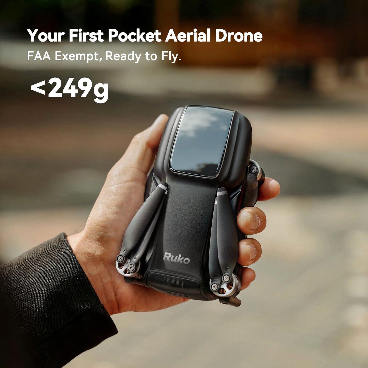 Ruko U11MINI 4K, Under 249g Pocket Drone with Camera for Adults 8K Photo 4K/30fps Video, 3-Axis Gimbal ElS, 20000ft Digital Transmission, FAA- Exempt (32-Min Flight)