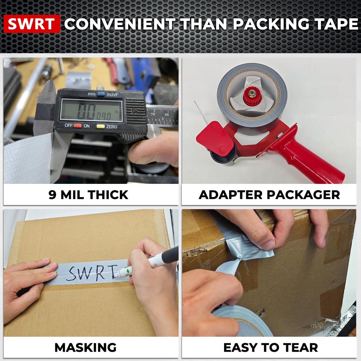 SWRT 24-Pack Silver Heavy Duty Duct Tape Strong Adhesive, 2 Inch x 720 Yd Duct Heavy Duty Waterproof All Weather Gray Duct Tape No Residue Sealing & Patching for Indoor&Outdoor Repair
