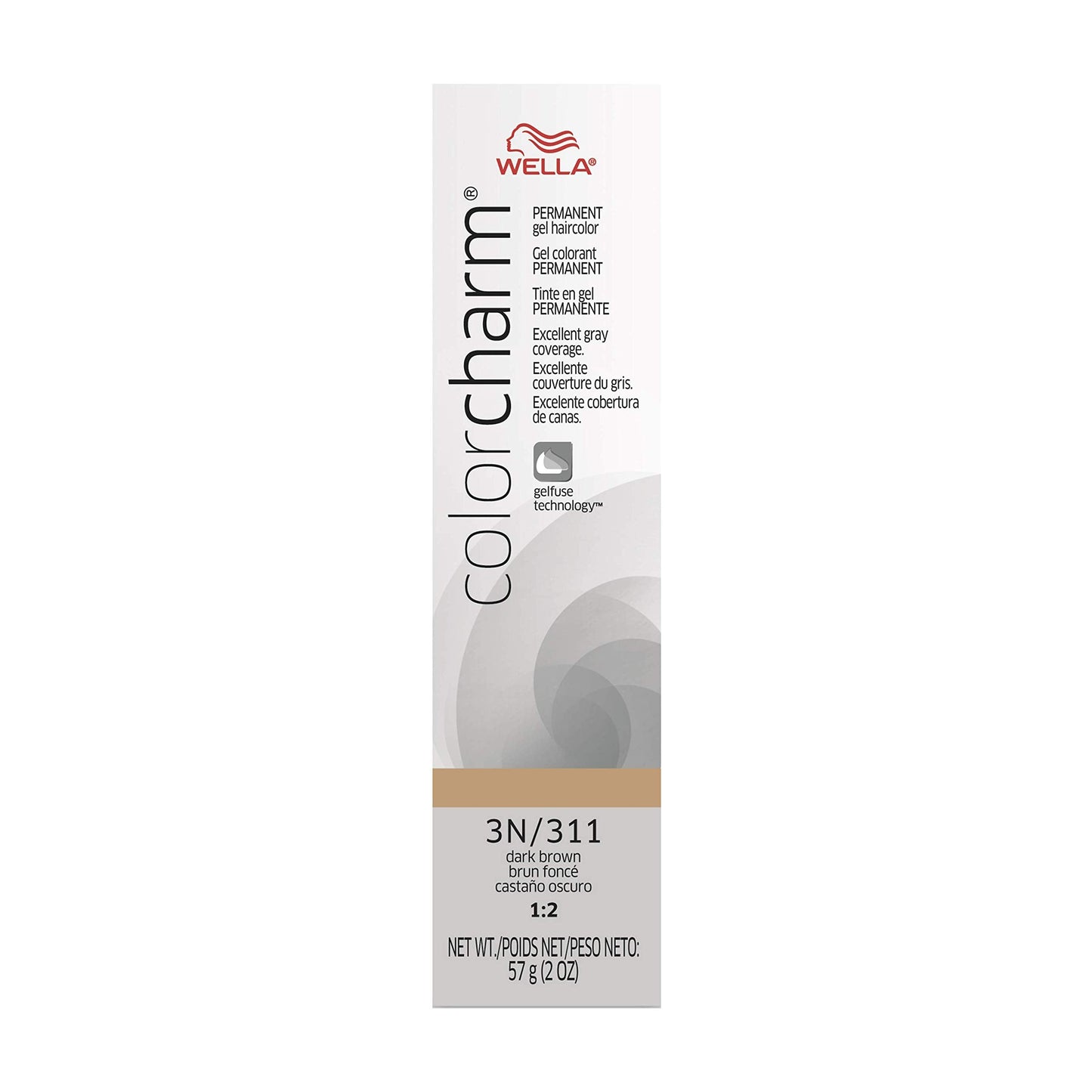 WELLA colorcharm Permanent Gel Haircolor, With Long Lasting Gelfus Technology, For Gray Coverage, 3N Dark Brown, 2 oz