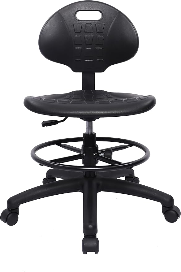 TAKE UR SEAT® Polyurethane Drafting Lab Stool Chair, 18" Adjustable Footring, 8" Adjustable Height, 450 lbs seat Capacity, Heavy Duty, Shipped Within 24 Hours Med. Bench Height(Standard Caster)