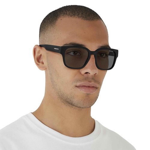 ARNETTE AN4294 Type Z Square Sunglasses, Black/Dark Grey, 54 mm
