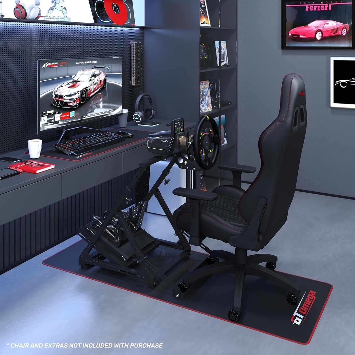 GT OMEGA DD-X Wheel Stand - Provides Incredible Stability, Angle & Height Adjustment, Includes an Adjustable Gear Shifter Mount