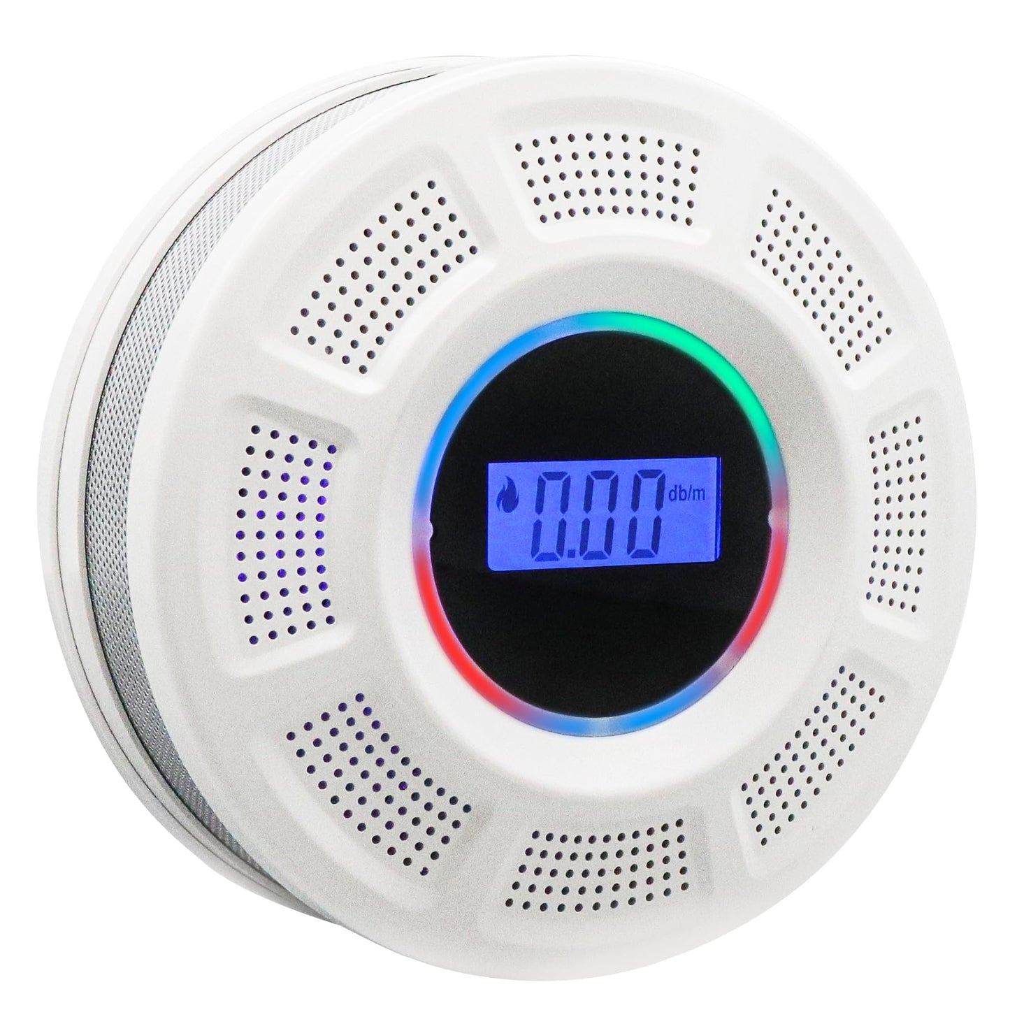 GiiHoo Wireless Interconnected Smoke Carbon Monoxide Detector Battery Powered, Interlinked Combination Smoke and Carbon Monoxide Detector Alarm with Digital Display, Silence Button (White-1)