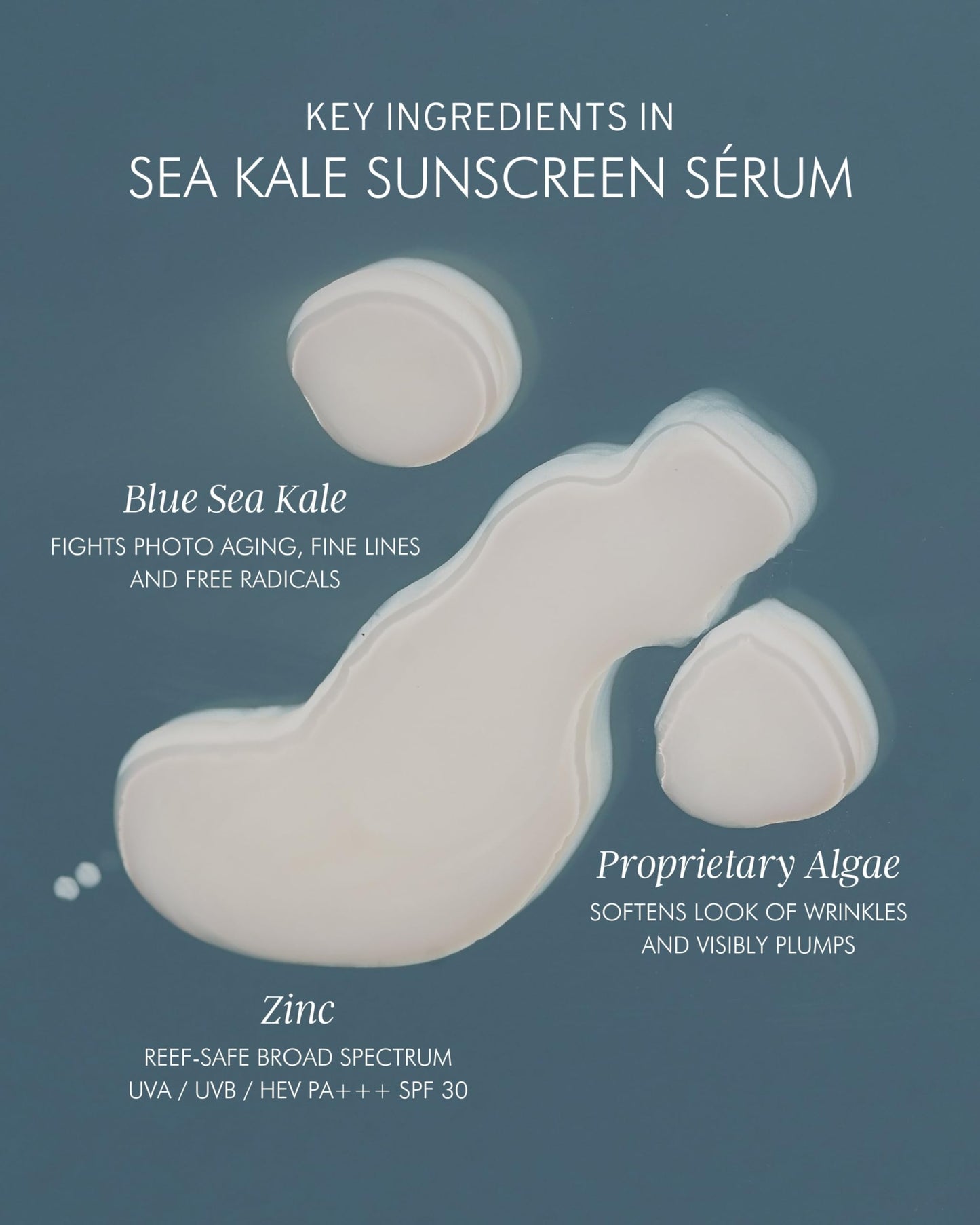 MARA - Natural Algae + Zinc Sea Kale Sunscreen Serum SPF 30 | Plant-Based Care For All Skin Types | Helps Hydrate, Nourish, + De