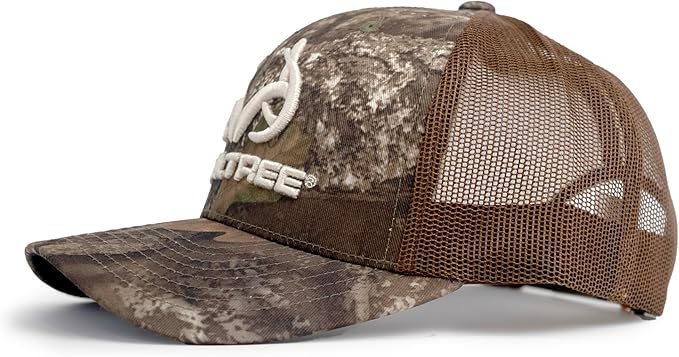 Realtree Men's Camo Hat with 3D Embroidered Antler Logo Hats - Premium 6 Panel Caps for Hunting, Fishing, Hiking and Outdoors