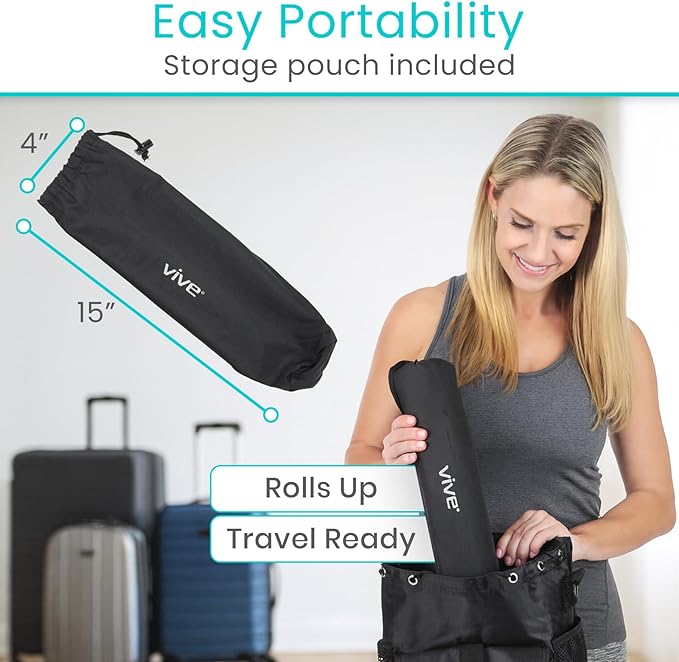 Vive Inflatable Seat Cushion - Portable Pad for Stadiums, Bleachers, Airplanes, Travel, Hiking, Camping, Backpacking, Sporting Events, Picnics - Lightweight Padded Seat Resistant to Tears & Snags