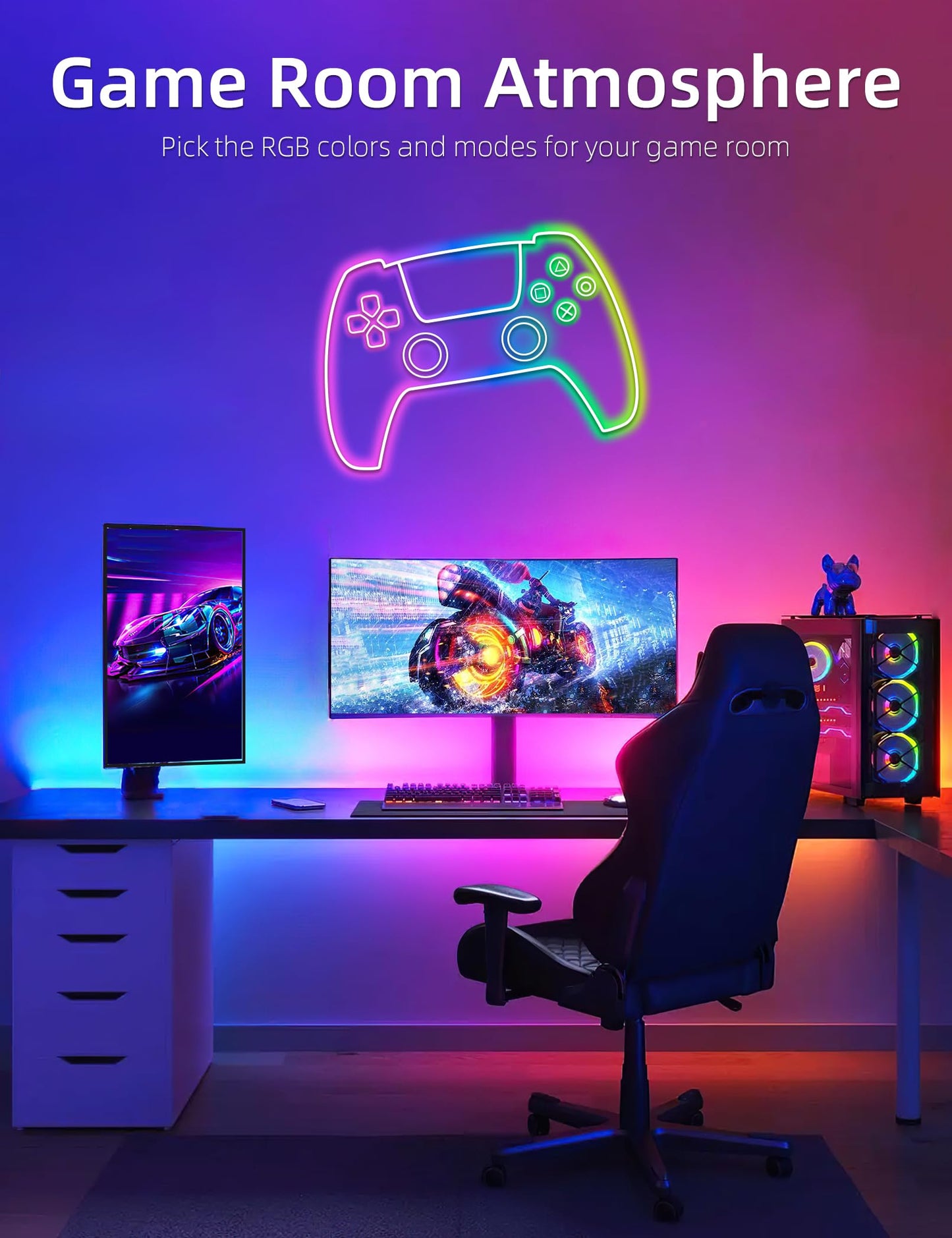 Lamomo RGB Neon LED Strip Lights, 16.4Ft Led Neon Rope Lights with App Remote Control, Music Sync, Indoor IP65, Waterproof, Flexible DIY Lights Design for Bedroom, Living, Gaming Room, Party Decor