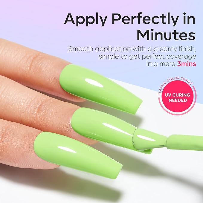 modelones Spring Gel Nail Polish Set, 6 Colors Pastel Yellow Green Pink Purple Blue Shades Pale Macaron Light Colors Nail Art Gel Design for Women Girl Nail Lovers Gift Salon DIY