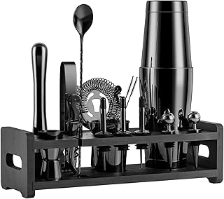 Soing 24-Piece Cocktail Shaker Set,Perfect Home Bartender Kit for Drink Mixing,Stainless Steel Bar Tools With Stand,Velvet...