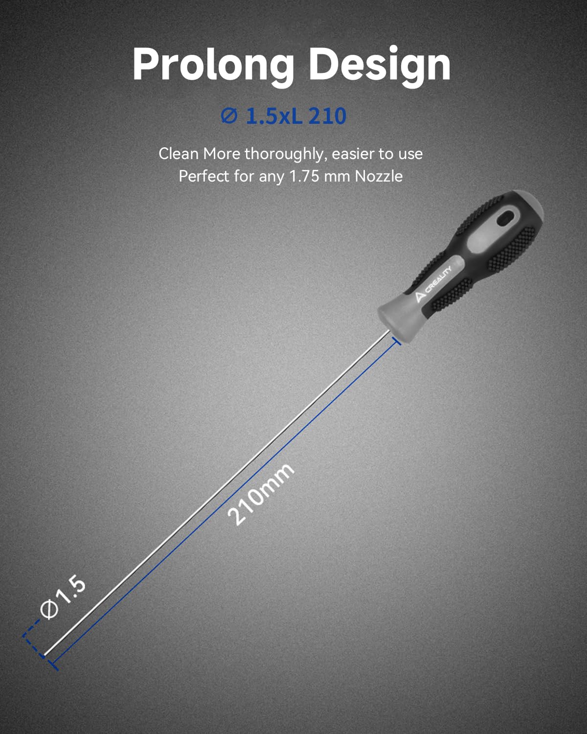Creality Official Clog Poke, 0.4mm Needles Cleaner Perfect for Any 1.75mm 3D Printer Nozzle Cleaning Kit Stainless Steel with Soft Rubber Handle
