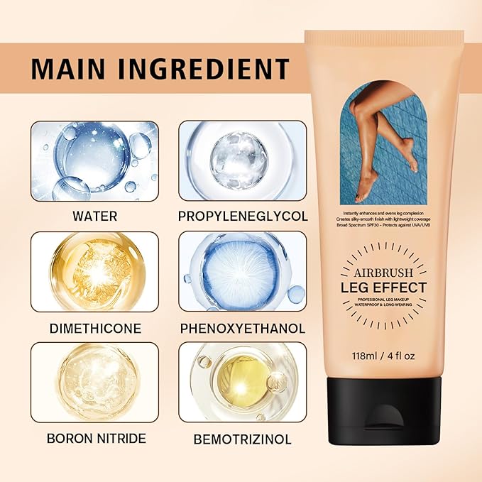 Leg Makeup Waterproof No Transfer,Flawless Legs Body Scar Tattoo Cover Up Makeup Waterproof Long Last Concealer for All Skin Tones. (03# Bronze)