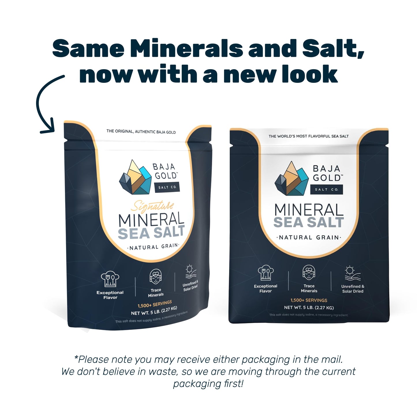 Baja Gold Mineral Sea Salt - Recommended by Gary Brecka - Organic Natural Grain Salt for Cooking & Baking | Low Sodium, Authentic Baja Salt | Ideal for All Culinary Creations | 5 lb. Resealable Bag, 1,500+ Servings