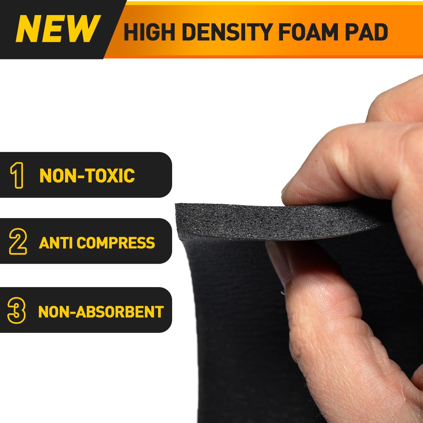 Foam Padding Sheet 3/4" Thick with Adhesive Backing Neoprene Insulation Foam High Density Stick Firmly for Furniture Cars Speakers 4 Inch X 4 Inch (4 Pcs)