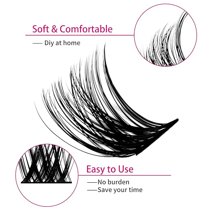 Lash Clusters 15-20mm 96Pcs Individual Lashes Cluster Mixed Tray D Curl Lash Clusters DIY Eyelash Extensions Individual Cluster Lashes DIY Lash Extension Kit Home (F2-0.07D, 15-20mm)