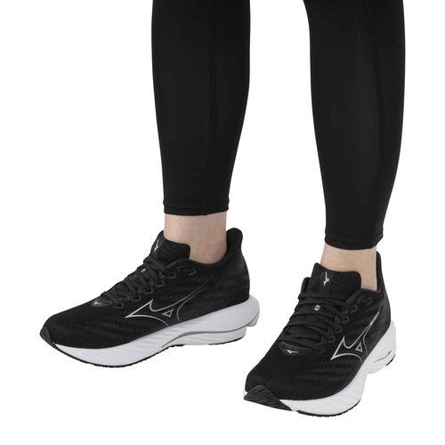 Mizuno Women's Wave Rider 28 Running Shoe | Neutral Running Shoe | Black-Harbor Mist | US Womens 9