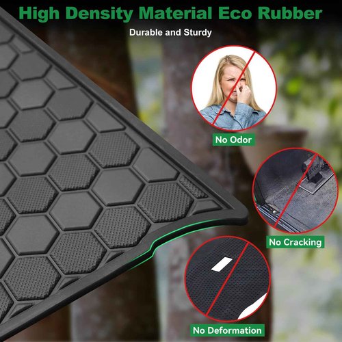 Golf Cart Floor Mat for Yamaha G29 Drive, Upgraded Non-Slip Full Coverage Liner Mats Replacement Thick Rubber, Fits Yamaha Drive (Gen1), G29, YDR, Adventurer (2007-2016)-Black Trim