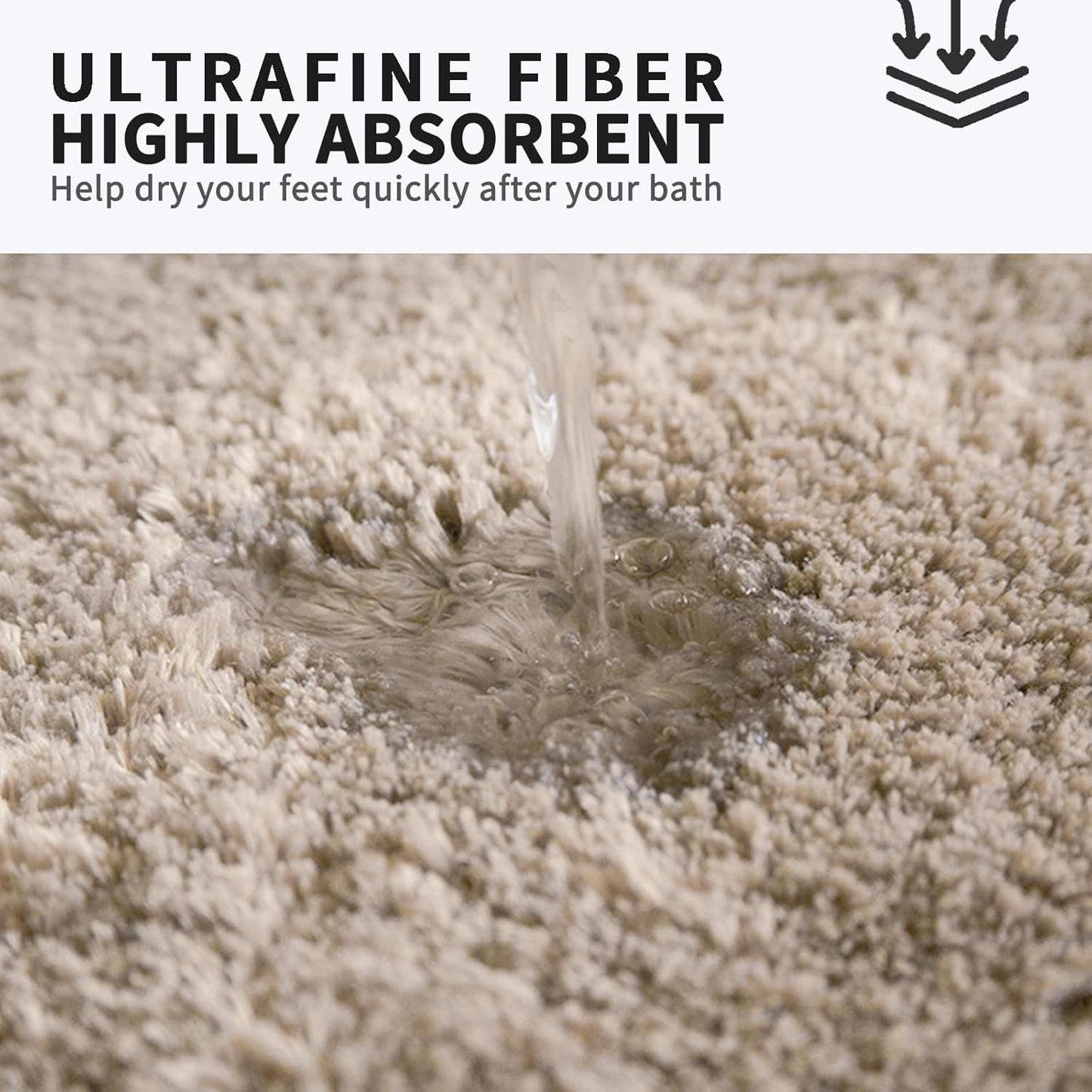 FIFU Bathroom Rugs 24" W x 36" L, Bath Mat for Bathroom, Bedroom, Laundry Room & Kitchen, Non-Slip Rubber Latex Backing, Extra Soft and Absorbent Microfiber Carpet, Machine Washable Rug, Beige