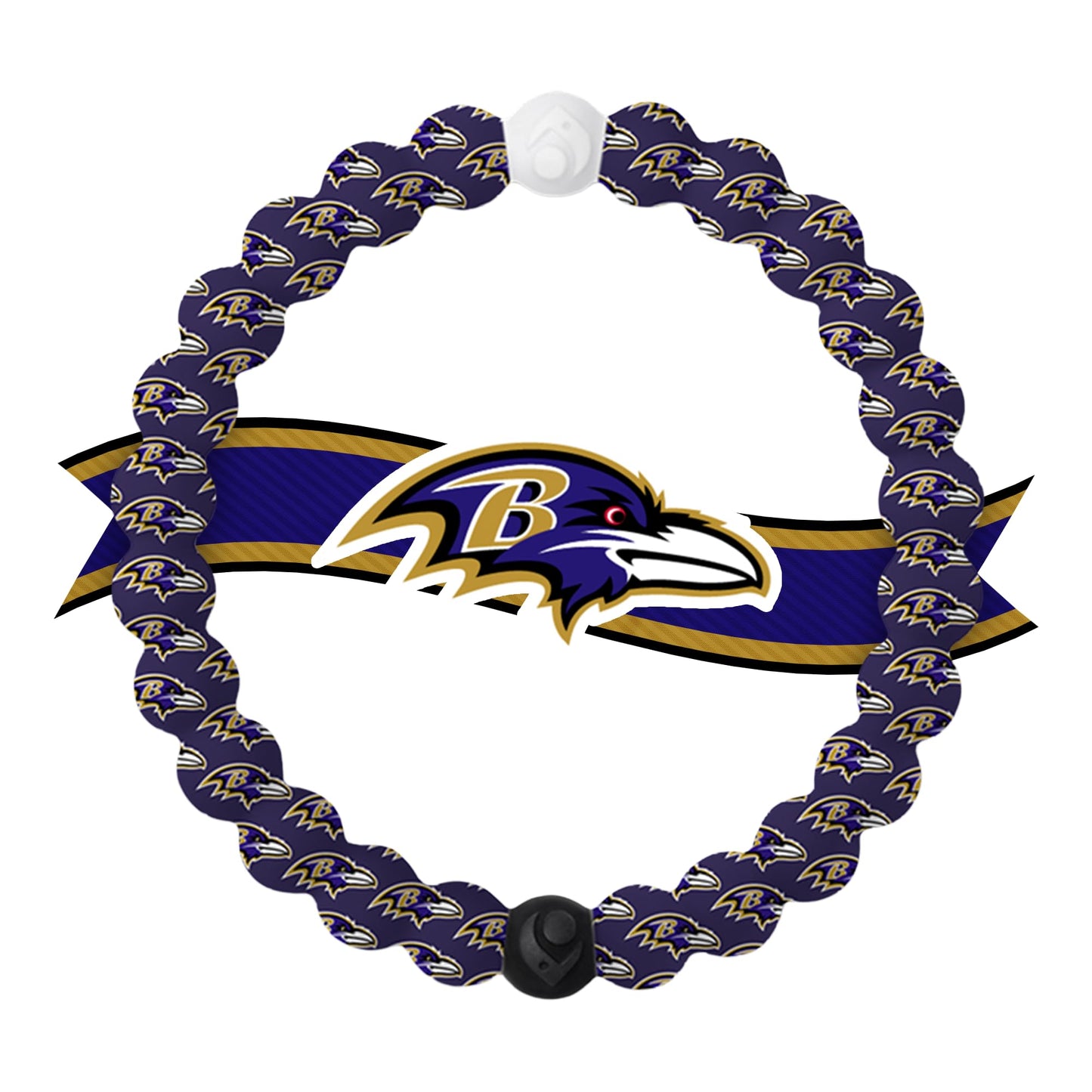 Lokai Silicone Beaded Bracelet for Men & Women, NFL Football Collection - Baltimore Ravens, Extra Large - Silicone Jewelry Fashi