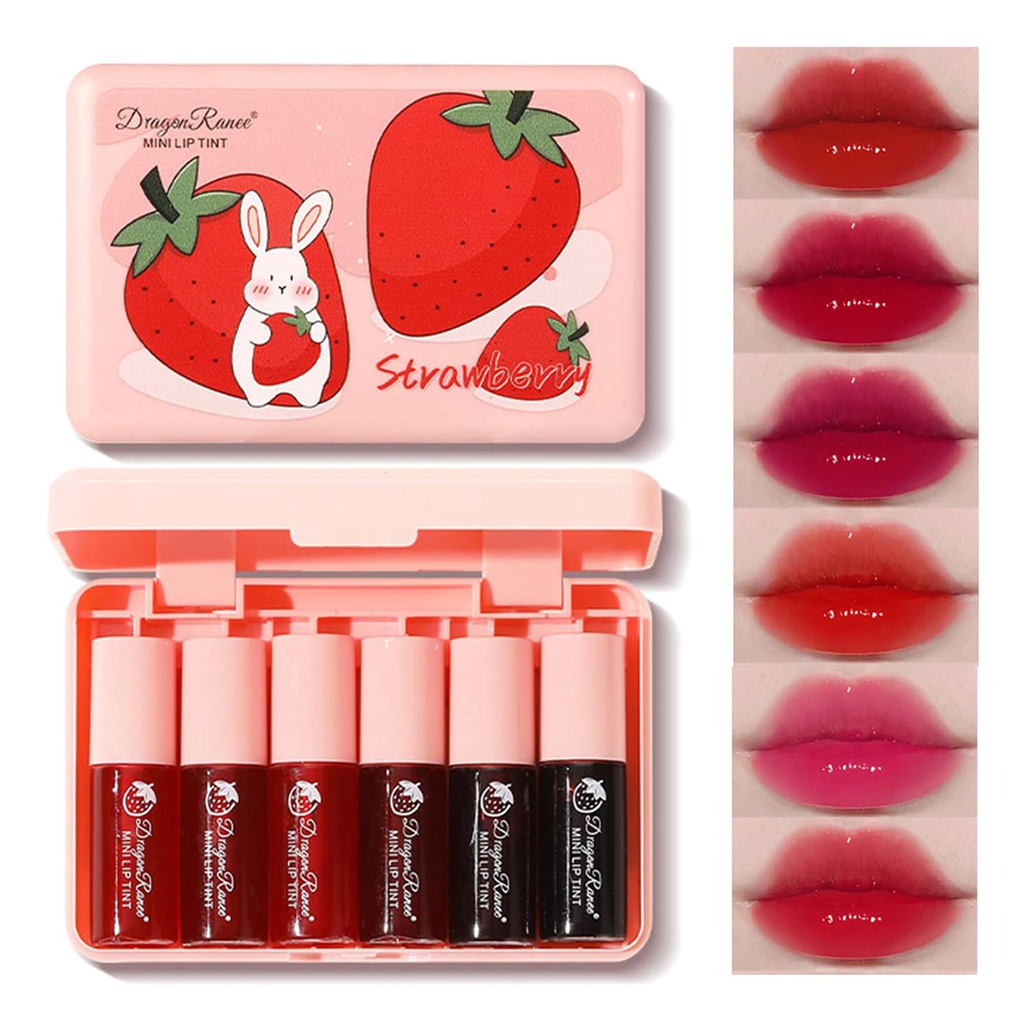 Yishifa 6 Colors Lip Tint Stain Mini Liquid Lipstick, Korean Lip Gloss Moisturizing Natural Velvet Lip Tint, Waterproof Longwear