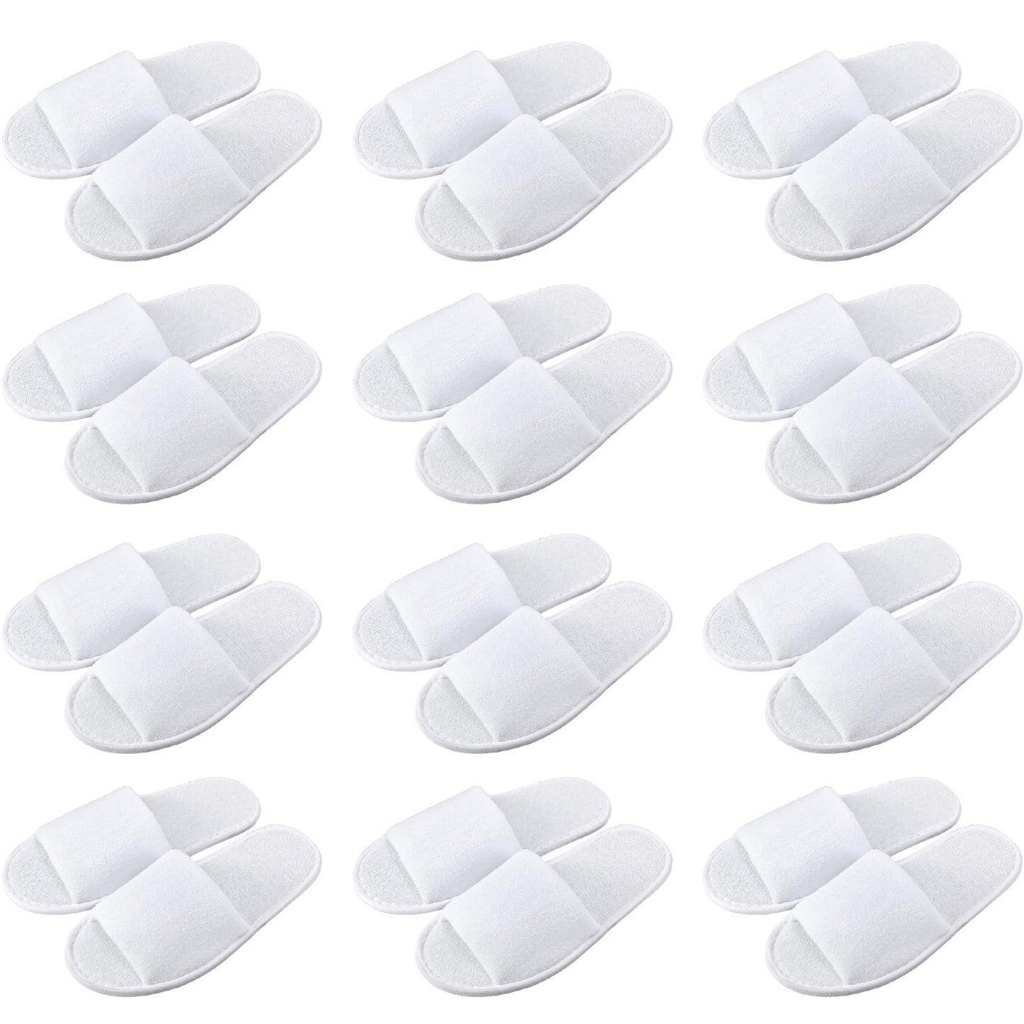 Silicherry 12 Pairs House Slippers for Guests Disposable Open Toe Spa Slippers Unisex Travel Slipper Bulk for Halloween Christma