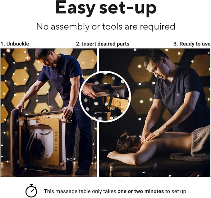 Luxton Home Premium Foam Massage Table Portable Foldable Massage Bed Height Adjustable, 72 Inches Long 27 Inches Wide Home Salon Spa Bed Tattoo Table with Accessories & Carrying Case, Easy Set Up