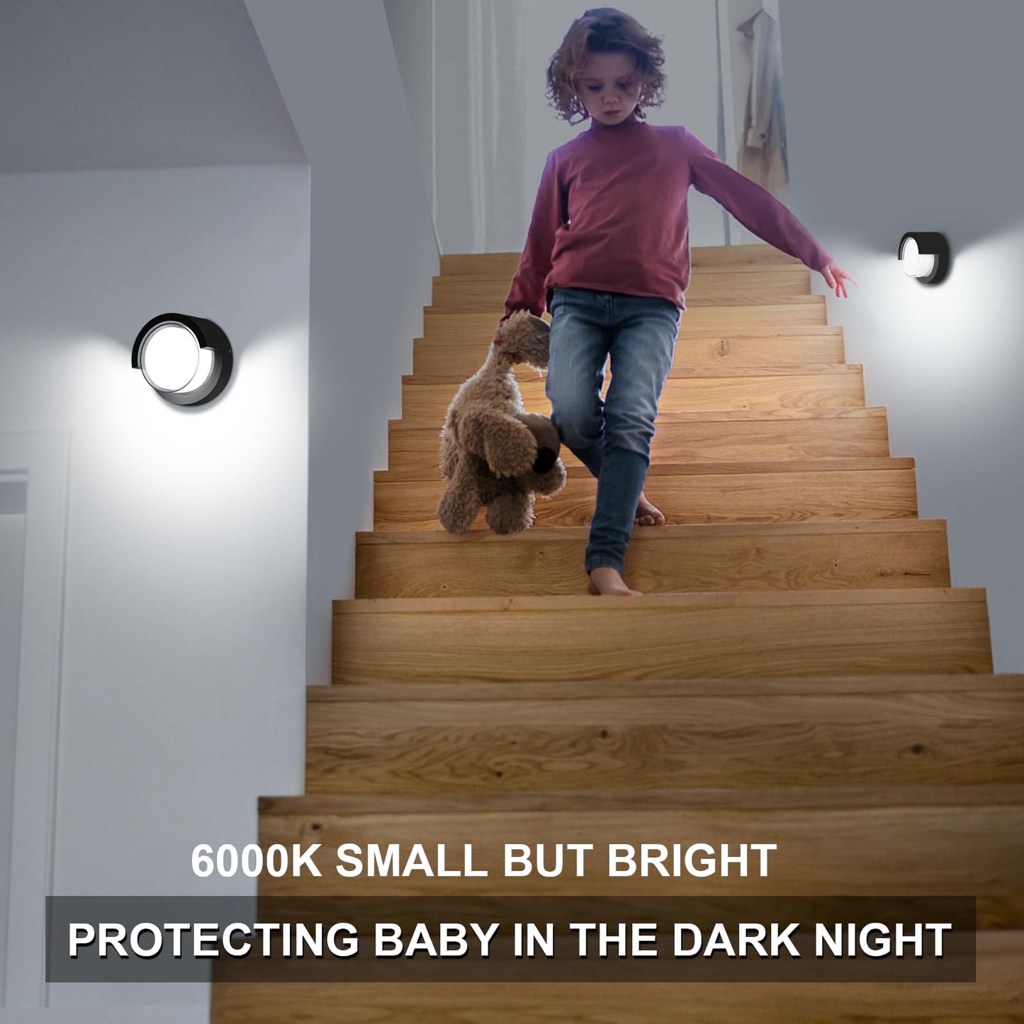 Tomourd Porch Light Outdoor, 6000K Daylight Small Waterproof Anti Rust LED Wall Lights, 12W Matte Black Modern Wall Mount Exterior Fixtures Circle Cover for Entryway, Front Porch, House