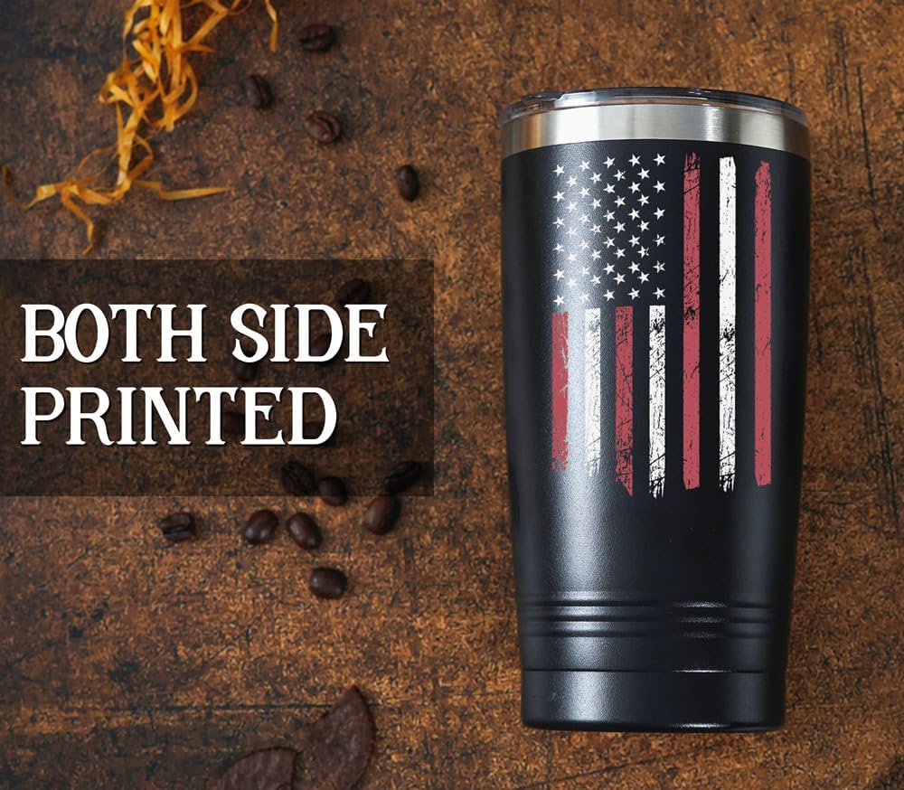 Onebttl Personalized Gifts for Men, Initial Birthday Gifts for Dad, Grandpa, Uncle, Brother, Friends, American Flag Tumbler - 20oz Insulated Stainless Steel Tumbler - Y