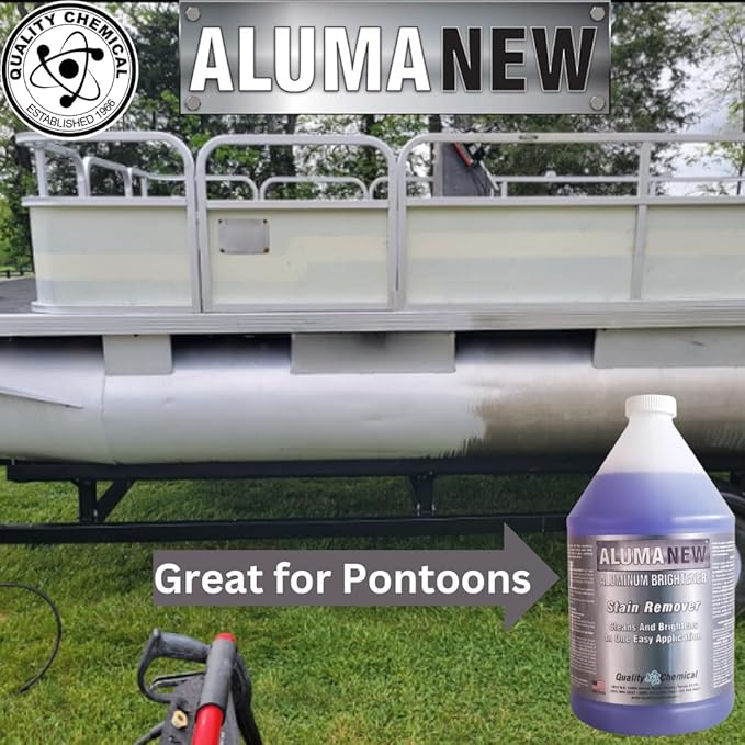 Quality Chemical Aluminum Brightener & Restorer - Aluminum Wheel and Pontoon Cleaner - Rim Cleaner 128 oz (pack of 2)