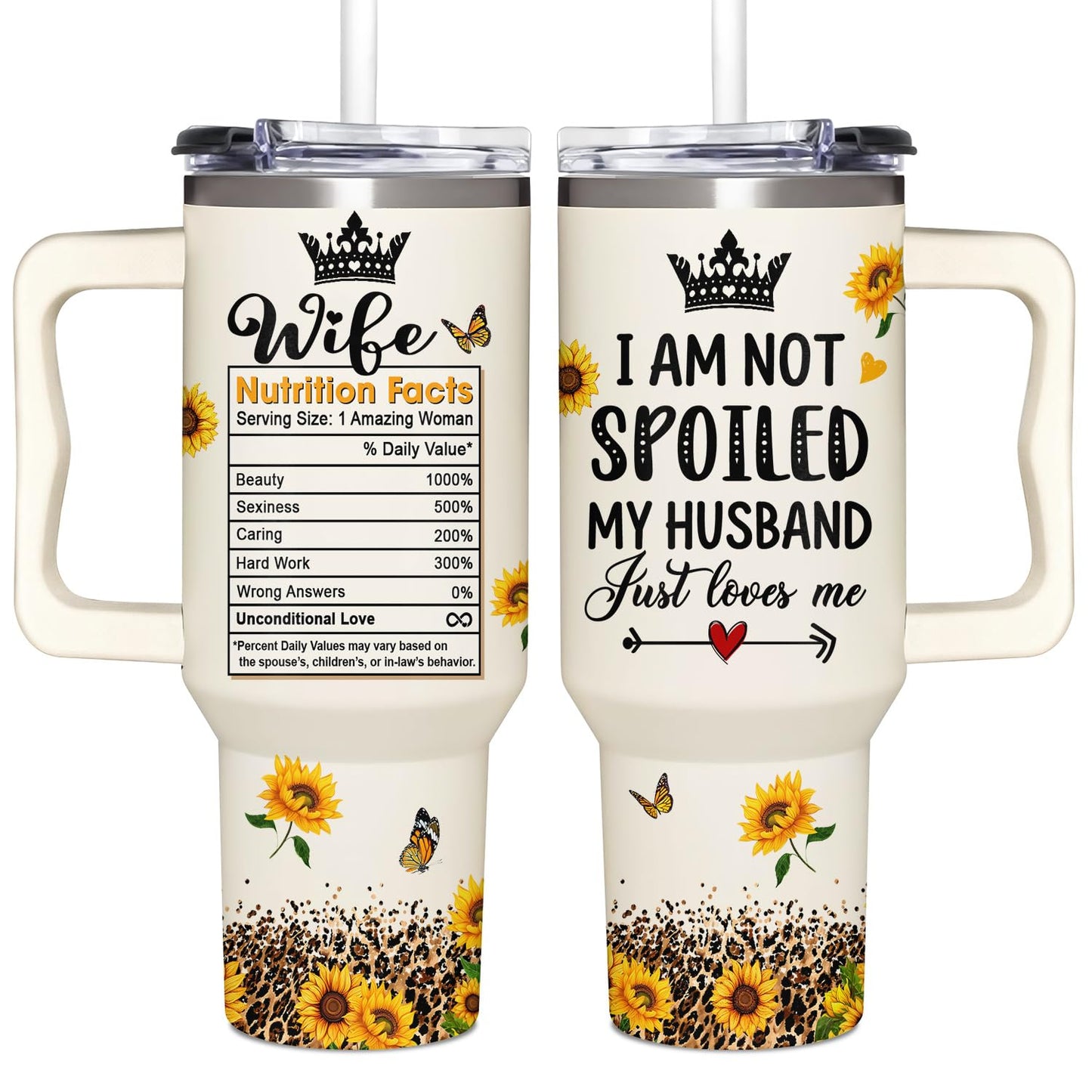 365FURY Mothers Day Gifts For Wife - Gifts for Wife From Husband - Birthday Gift For Wife, Her - Wife Gift - Wedding Anniversary for Wife - 40Oz Tumbler With Handle