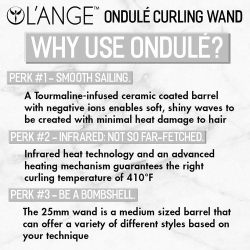 L’ange Hair Ondulé Curling Wand - White 25mm