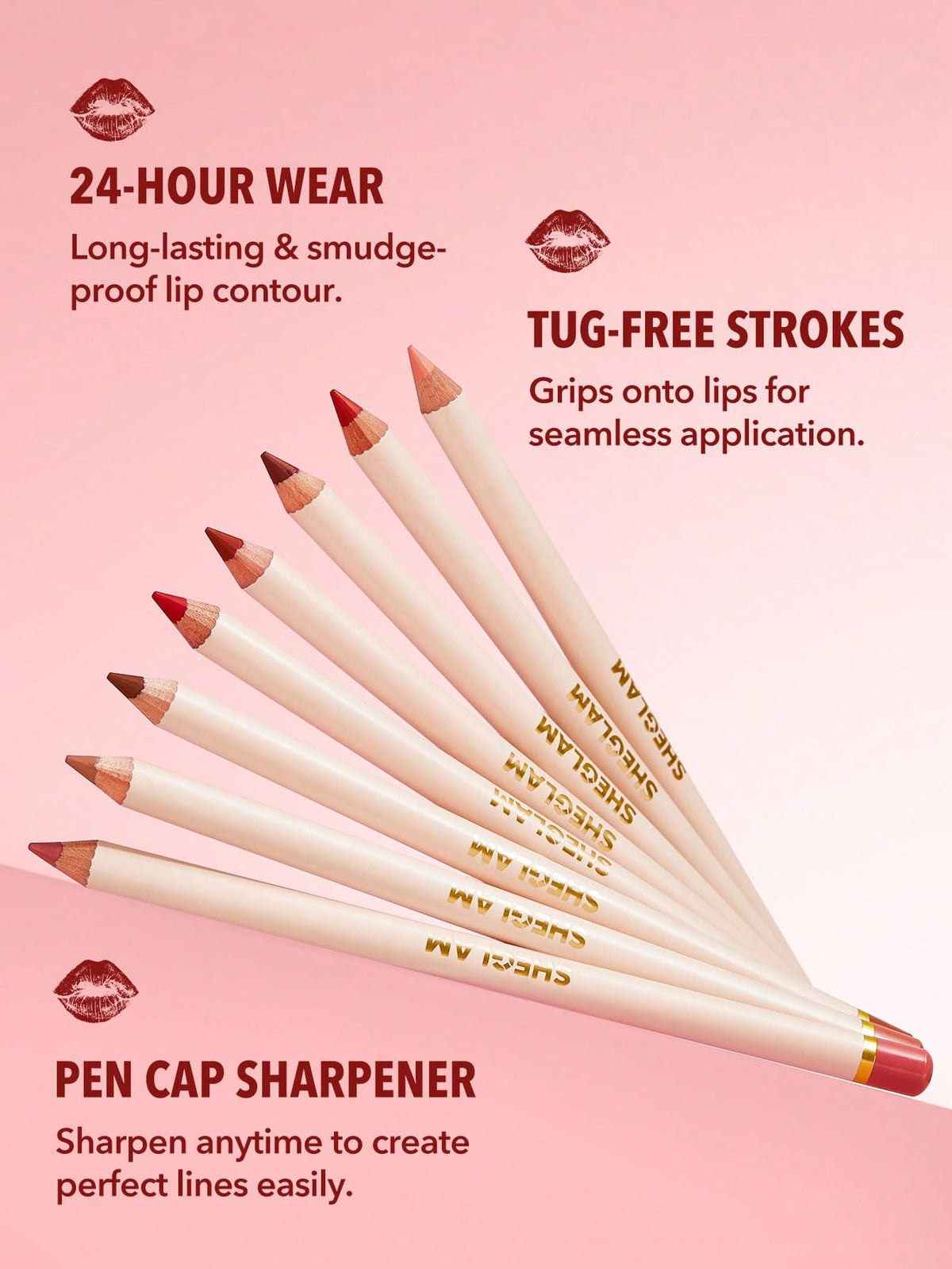 SHEGLAM Lip Facts Lip Liner Highly-Pigmented Pencil For Shaping & Sculpting Lips Long-Lasting Creamy Make Up-Concrete Jungle