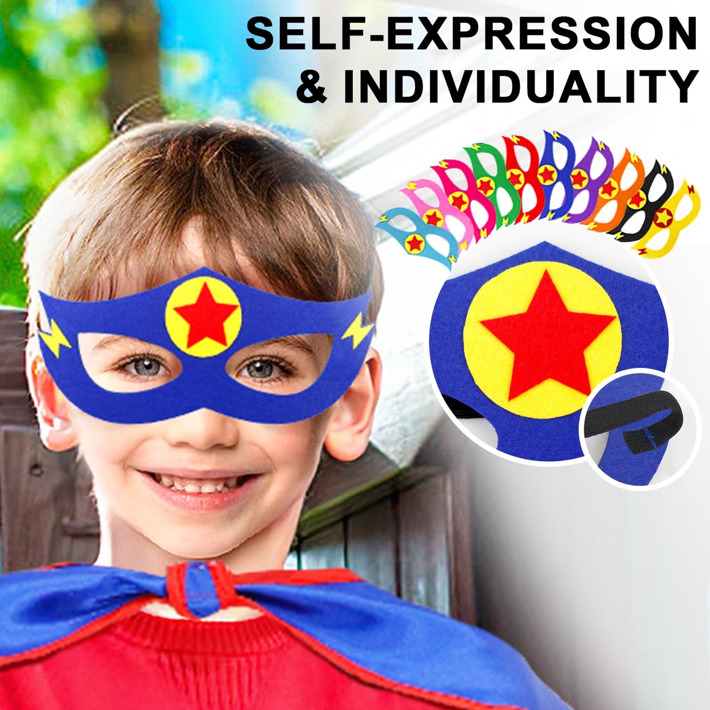 iROLEWIN Bulk Superhero-Capes for Kids Super Hero Capes and Masks 20 Pack Toddler Dress-up Birthday Party Day School Costume