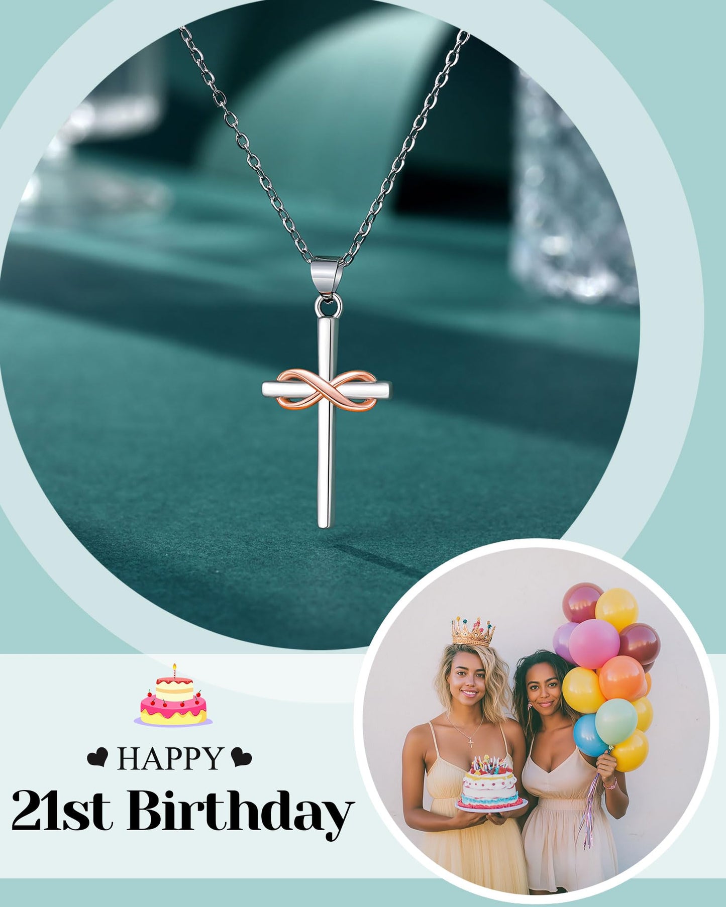 UPROMI 21st Birthday Decorations Gifts for Her 21 Year Old Birthday Gifts Women Necklace