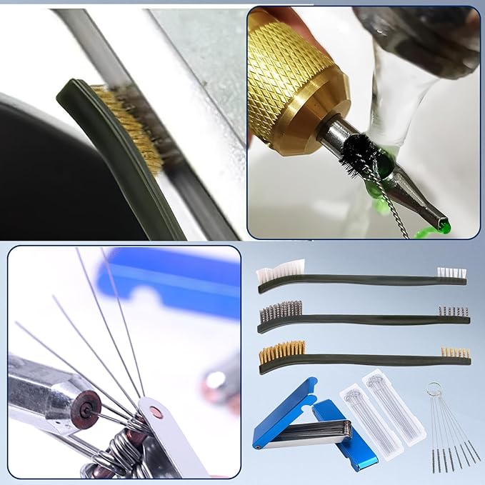 8 Pack Carburetor Cleaning Kit, Torch Tip Carb Dirt Remove Cleaner Set, Throttle Body Dirt Cleaner for Chainsaw Gas Orifices Welding Motorcycle ATV Carburetor Jet Stove Nozzles Shower Heads