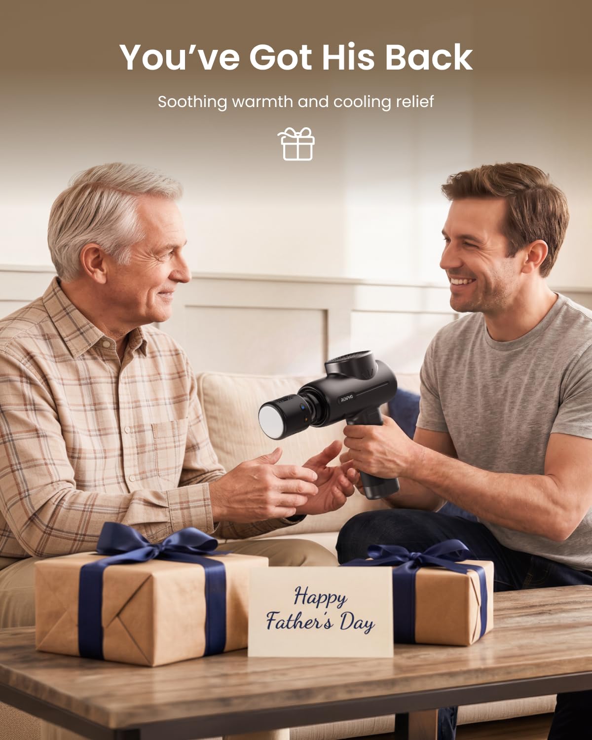RENPHO Active+ Thermacool Massage Gun with Heat & Cold, Fathers Day Dad Gifts, App Control with Video-Guided Courses, Deep Tissue Handheld Massager for Back and Neck, 5 Speeds, 5 Heads, Carry Case