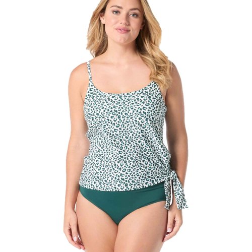 COCO REEF Stella Bra Sized Underwire Side Tie Loose Fit Tankini — Swim Top, Summer Cheetah Jasper 36D