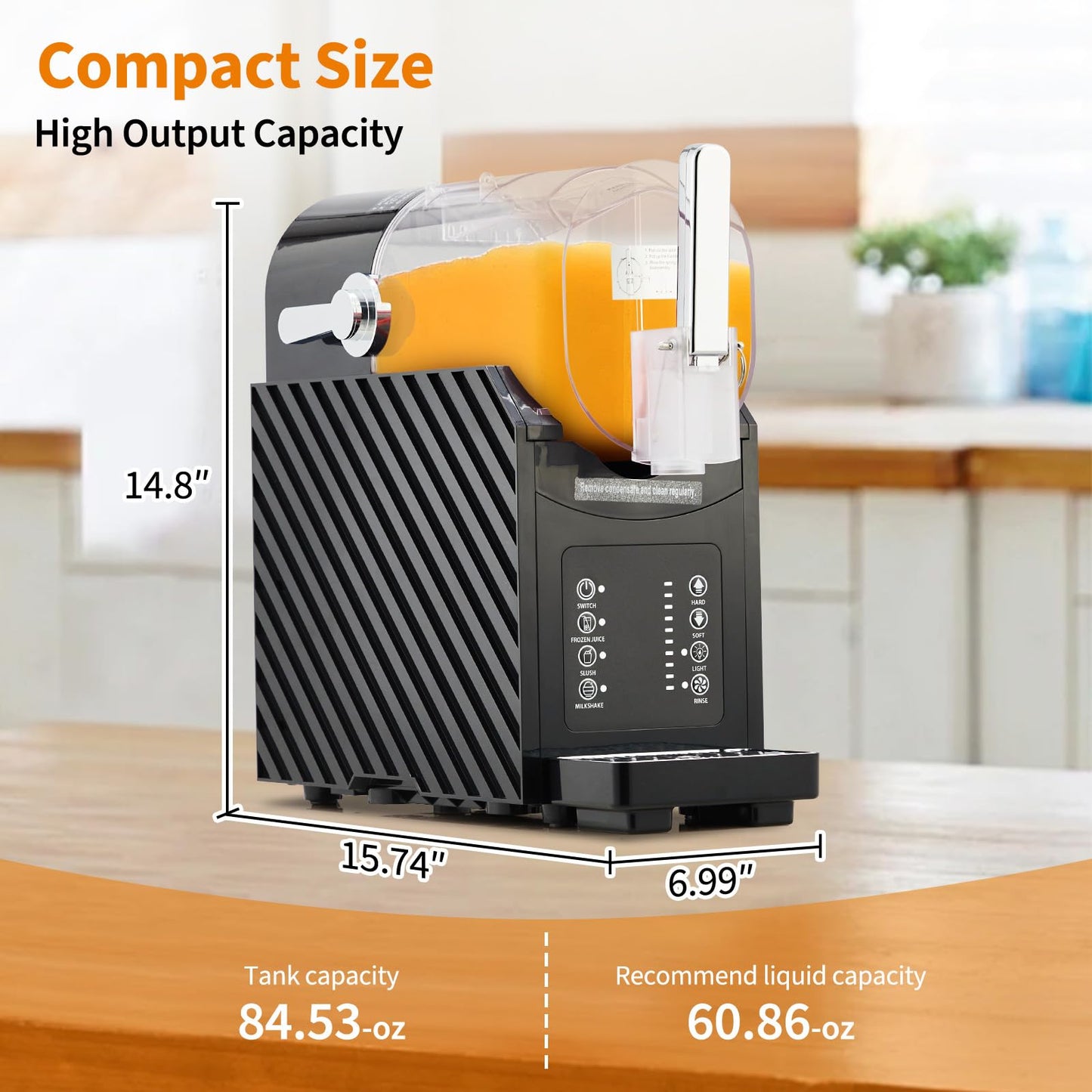 PeakPursuit 84oz (2.5L) Slushie Machine with 3 Preset Modes - Frozen Drink Maker for Slush, Milkshake & Frappe, Auto-Clean, LED Display, One-Touch Dispensing for Home & Party Use