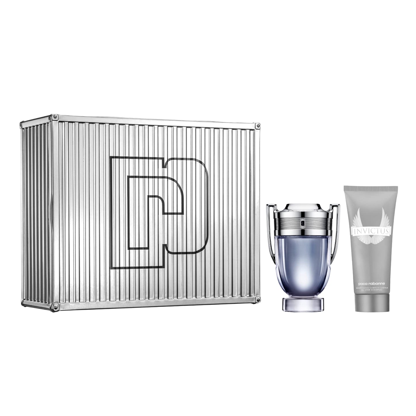 Paco Rabanne Invictus 2-Piece Set Gift Set for Men, (3.4 Oz Eau De Toilette Spray + 3.4 Oz All Over Shampoo)