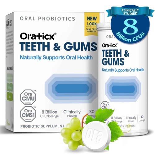 OraTicx Teeth & Gums Oral Probiotics, 8 Billion CFU - Naturally Supports Oral Health, Fresh Breath, and Immunity, Dental Probiotic Supplement, Grape Flavor 30 Lozenges 4-Pack