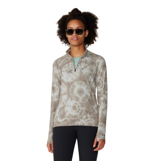 Mountain Hardwear Women's Crater Lake 1/2 Zip, Dunes Spore Dye Print, Large