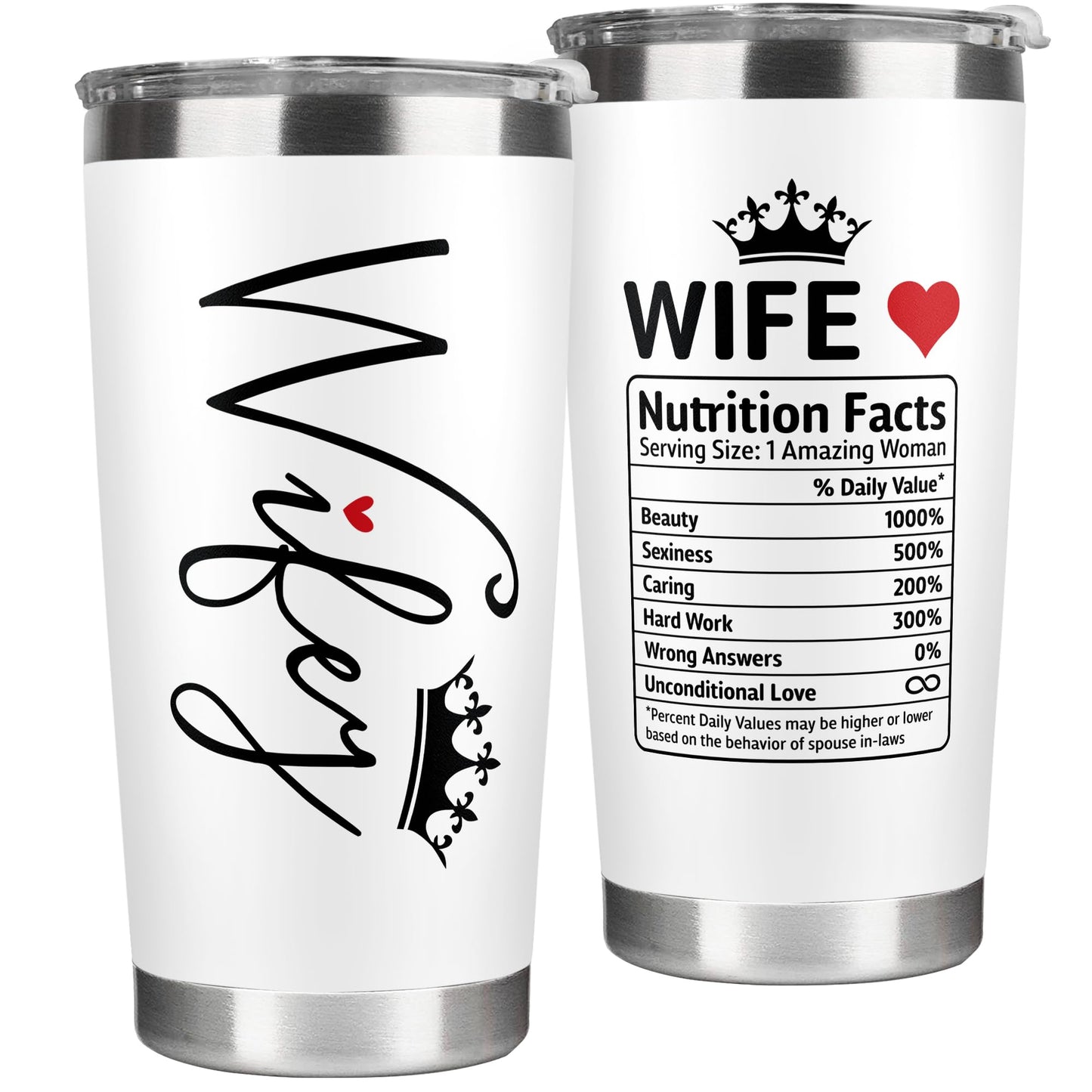 Gifts for Wife from Husband - Wife Gifts - Wedding Anniversary for Women, Valentines, Birthday Gift Ideas, Mothers Day, Christmas Gift for Her - Romantic Love Cup for Her - 20 Oz White Tumbler