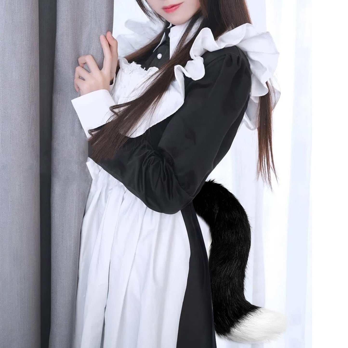 COSYEARS Fox Wolf Ears Headband Furry Tail Plush Cat Paw Mittens Gloves Set Halloween Party Cosplay Costumes Accessories