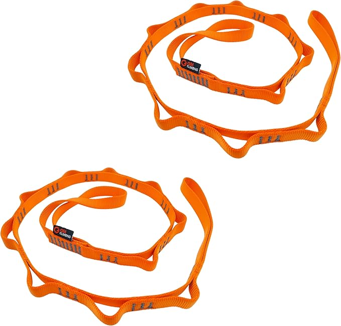GM CLIMBING 16mm Nylon Daisy Chain Sling 22kN 120cm / 48in CE UIAA Certified for Leading Aid Climb Ascender Rigging Hammoc...
