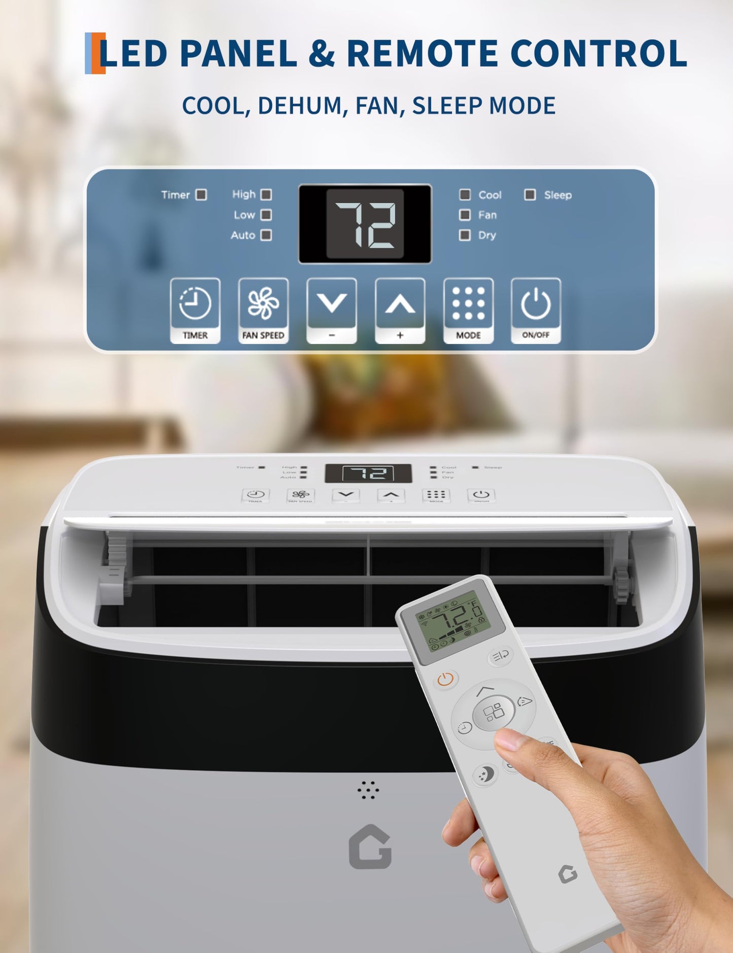 14,000 Btu Portable Air Conditioners - 3-In-1 Standing Ac Units Powerful Quiet Smart Air Conditioning Cools Within 750 Sq.Ft Wit